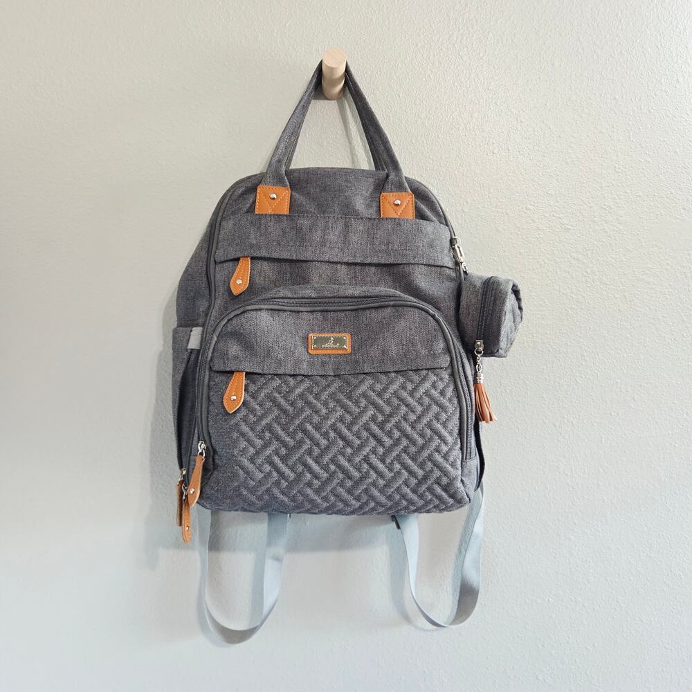 BabbleRoo Gray Baby Diaper Bag Backpack Unisex